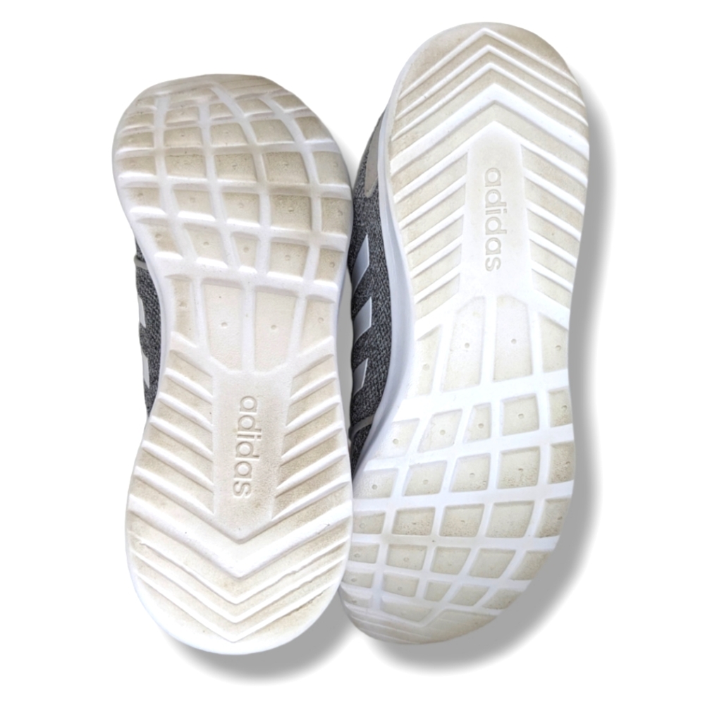 adidas | Cloud Foam Grey & White Knit Lace-Up Running Shoes Women's Size 8 - Picture 5 of 5